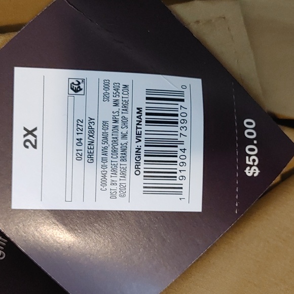 NWT Waterproof Belted Trench Coat 2X Green/Tan Lightweight Scandinavian - Picture 5 of 9